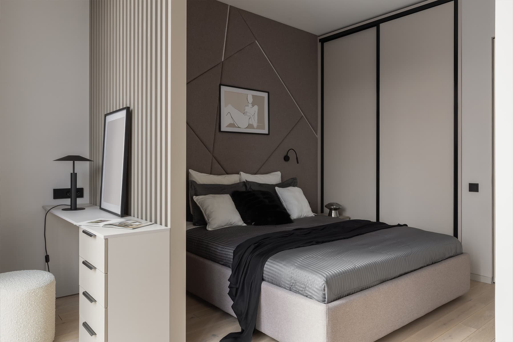 Компактная кухня и необычное зонирование в квартире в Алматы — проект Марины Сапуновой w3