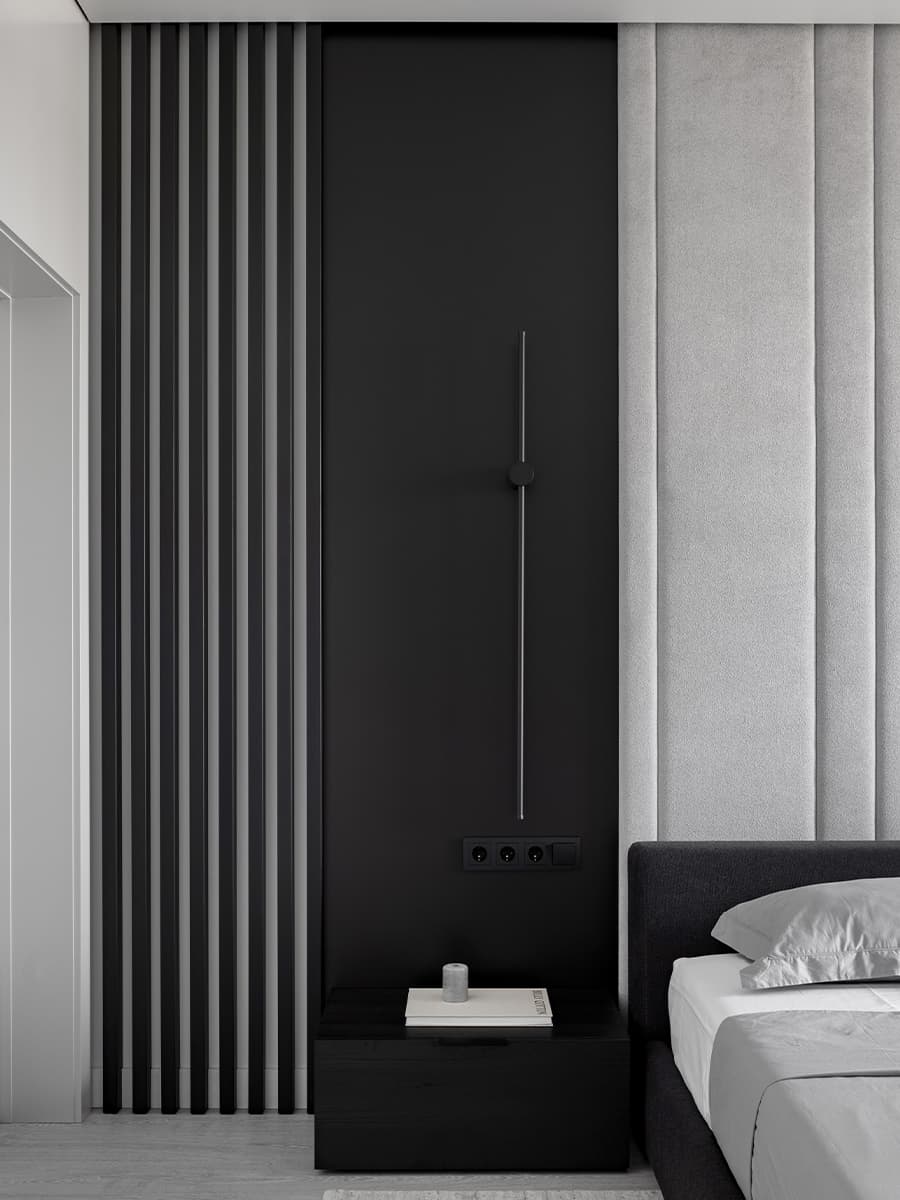 Монохромный интерьер минской квартиры без визуального шума — проект Анны Романчик