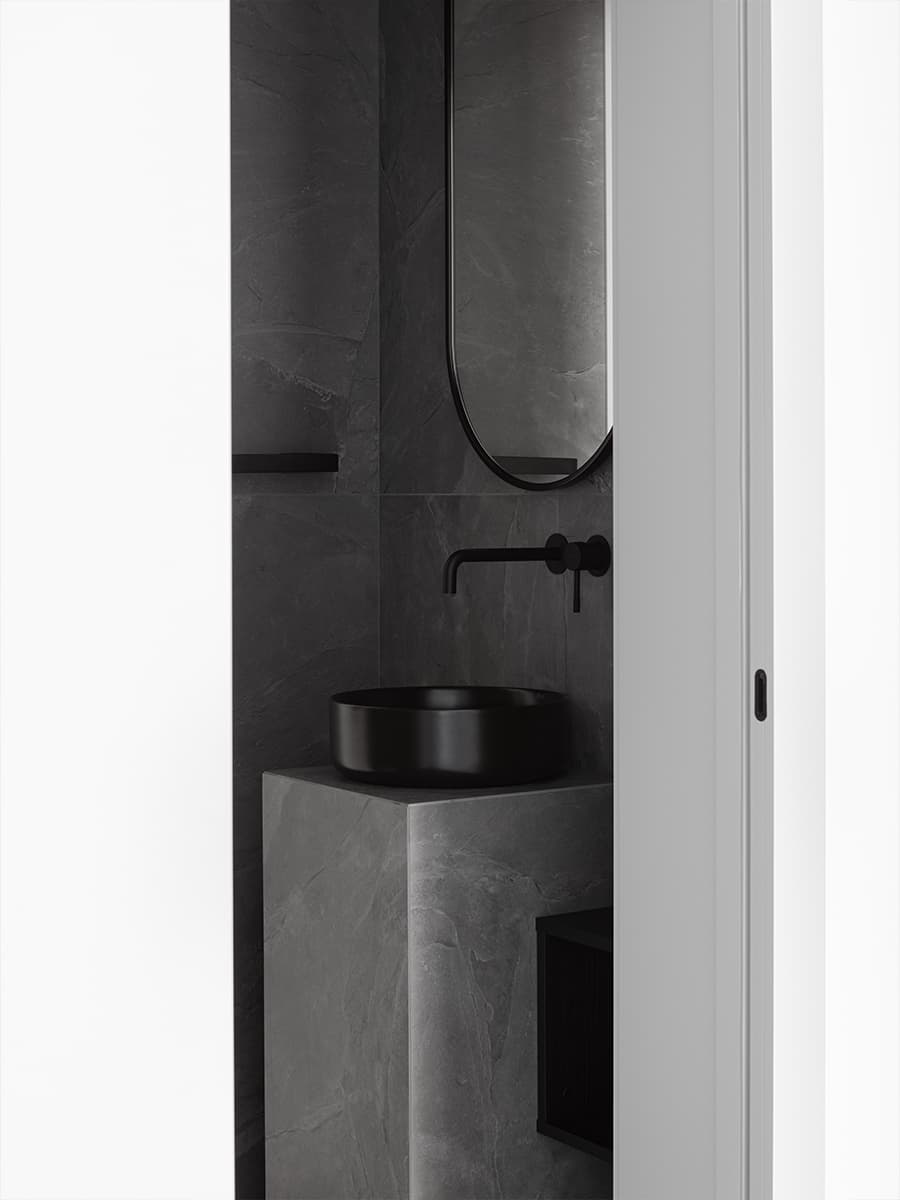 Монохромный интерьер минской квартиры без визуального шума — проект Анны Романчик