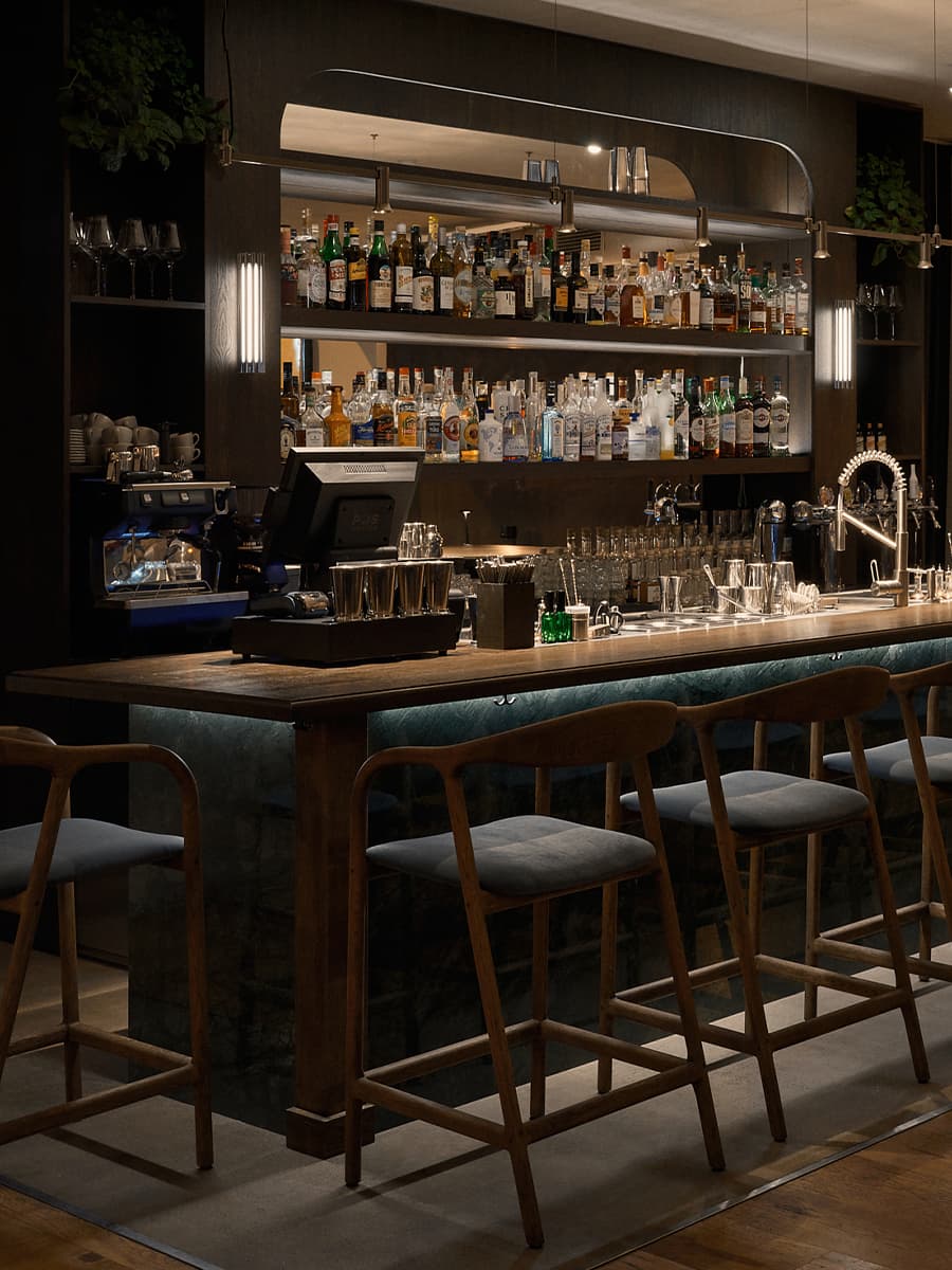 Мягкий обволакивающий интерьер коктейльного бюро — проект Ольги Копосовой и Виктории Егоровой