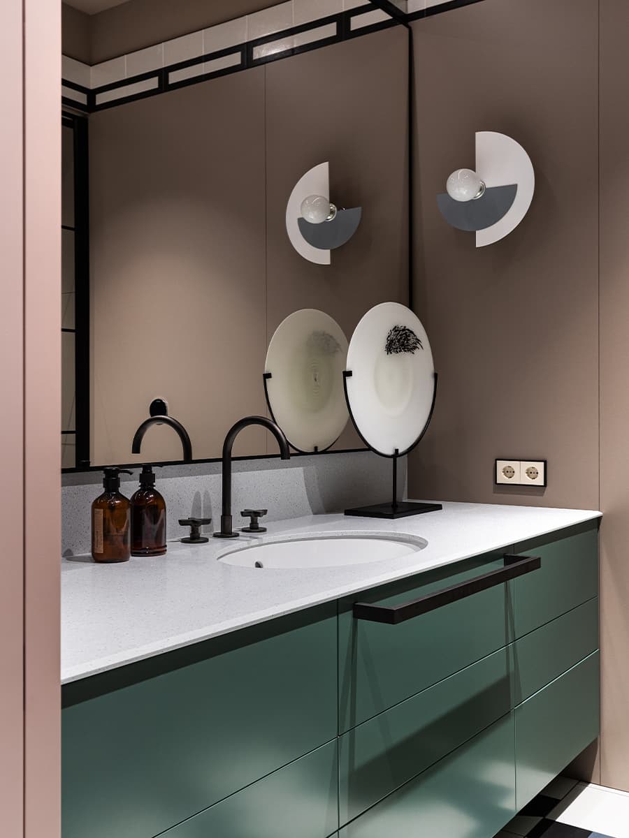 Элементы конструктивизма в красочном интерьере большой квартиры — проект Architecture design MatGolm