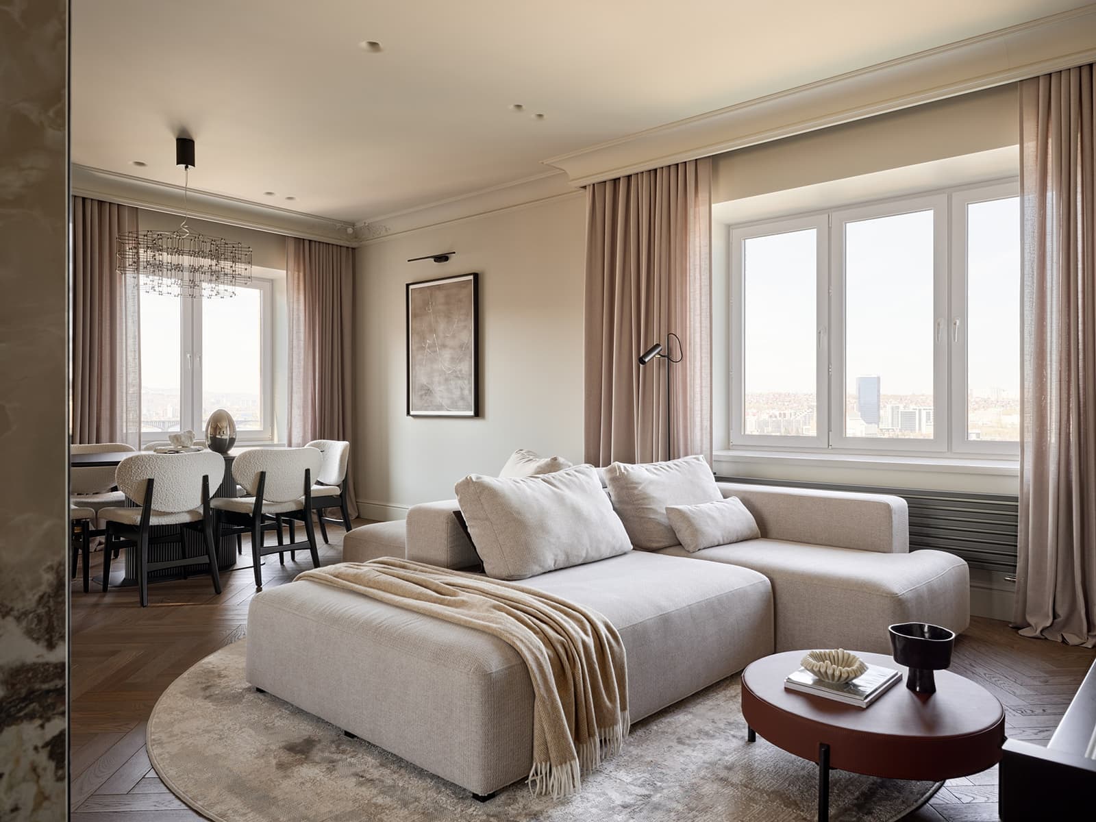 Утонченный интерьер квартиры с продуманными световыми сценариями — проект Екатерины Поздняковой