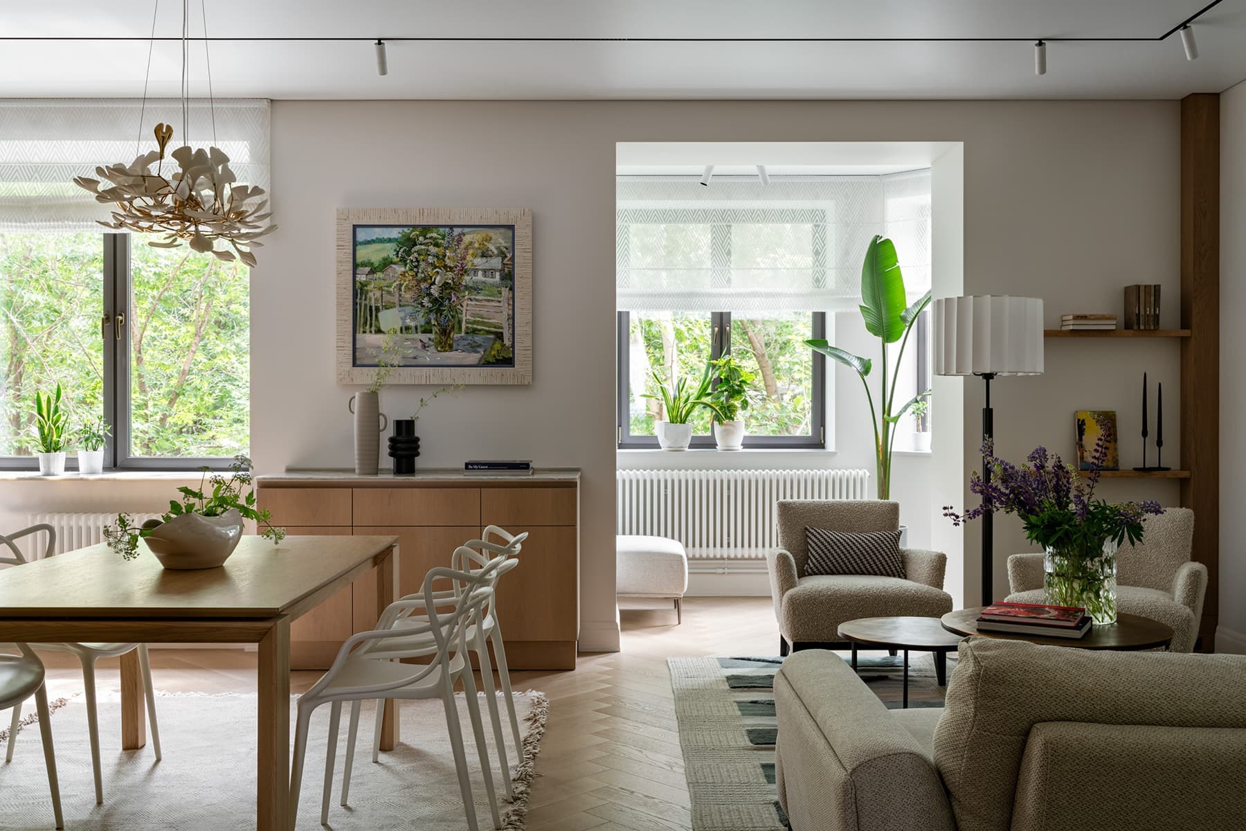 Эклектичный интерьер просторной квартиры в Казани — проект Алены Ольхиной