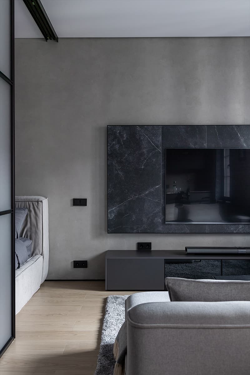 Графичный интерьер квартиры для молодого бизнесмена — проект Николая Дембовского