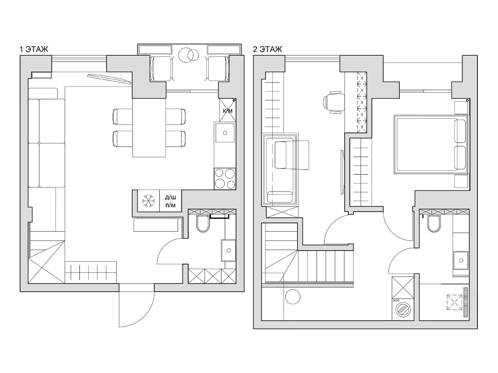 Функциональная лестница и текстура бетона в интерьере сочинской квартиры — проект дизайн-студии Aladashvili