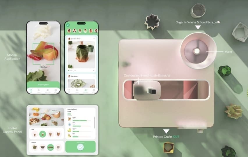 3D-принтер по проекту студентов MIT превращает пищевые отходы в бытовые предметы