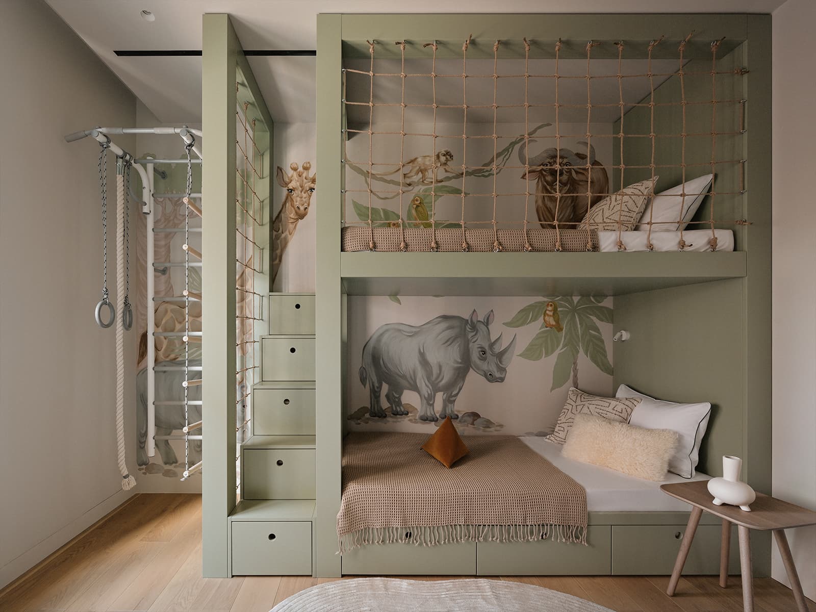 Современная геометрия и природные текстуры в интерьере семейной квартиры — проект студии A&ES