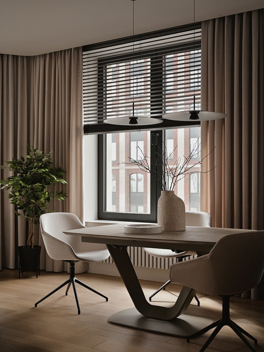 Современная геометрия и природные текстуры в интерьере семейной квартиры — проект студии A&ES