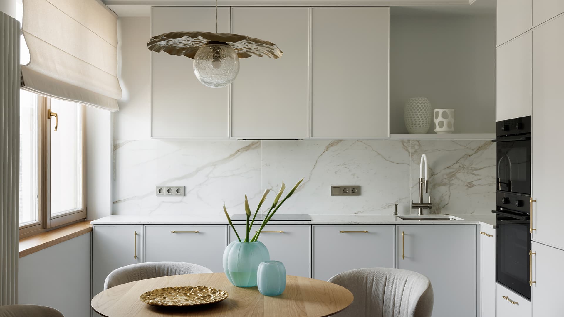 Теплый оттенок дерева и мятные акценты в интерьере квартиры для девушки — проект Юлии Бабинцевой