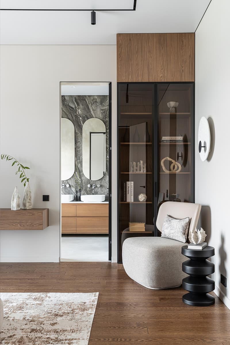 Сдержанный интерьер загородного дома на продажу — проект Buro2D