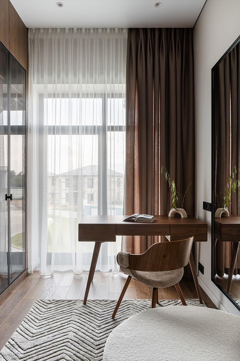 Сдержанный интерьер загородного дома на продажу — проект Buro2D