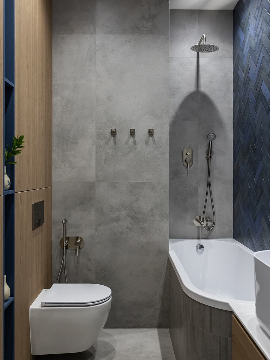 Повторяющиеся узоры и линии в интерьере квартиры для сдачи в аренду — проект Анны Лагутиной