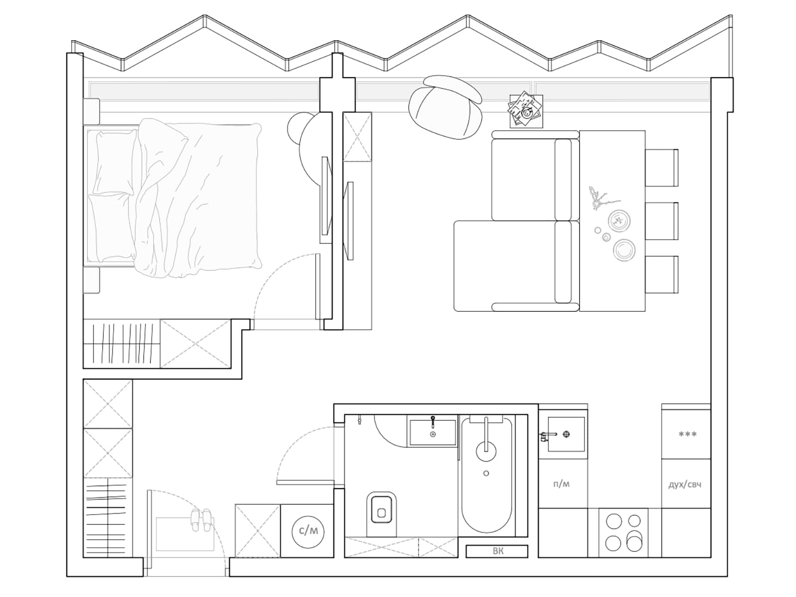 Универсальный интерьер квартиры в аренду — проект Данили Хутбеевой
