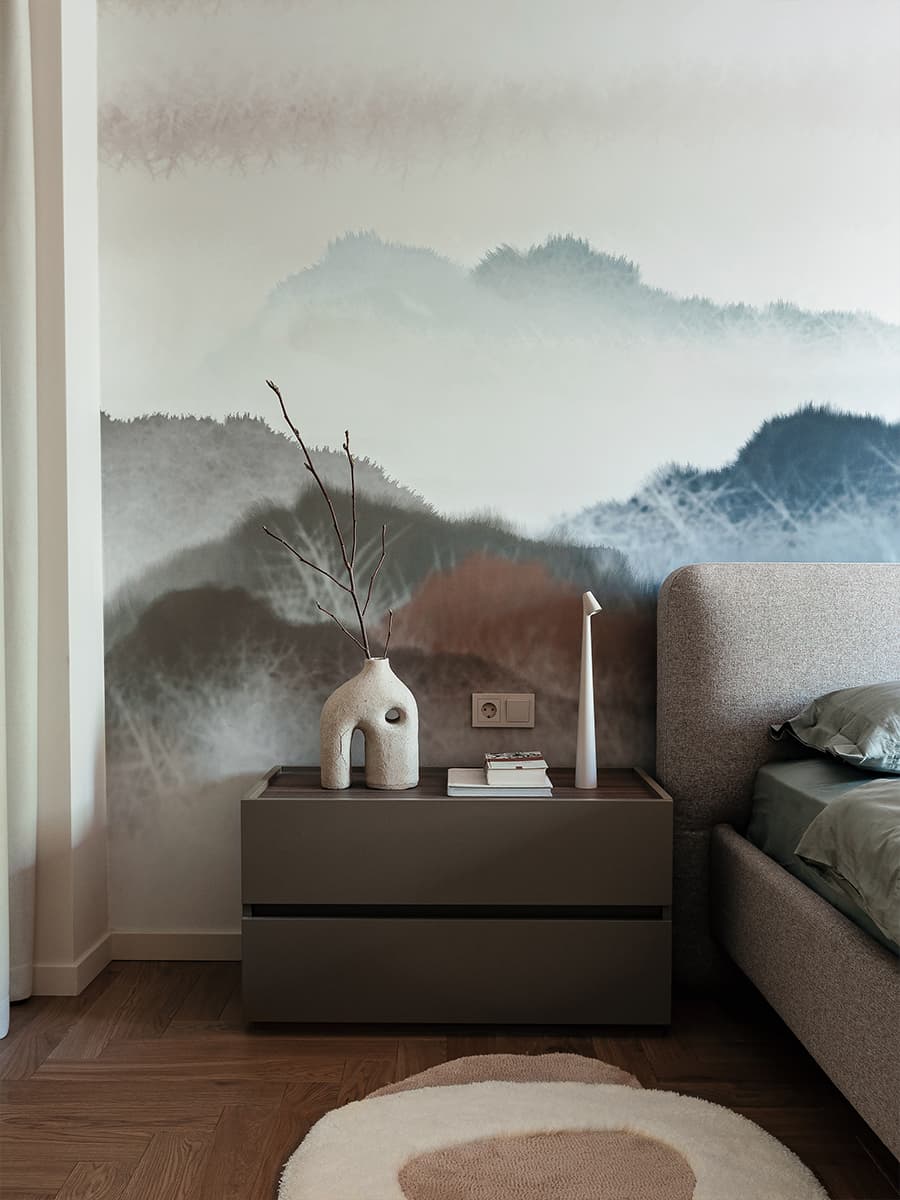 Глубокие природные тона и отсылки к Азии в интерьере квартиры в Минске — проект Марии Зайцевой