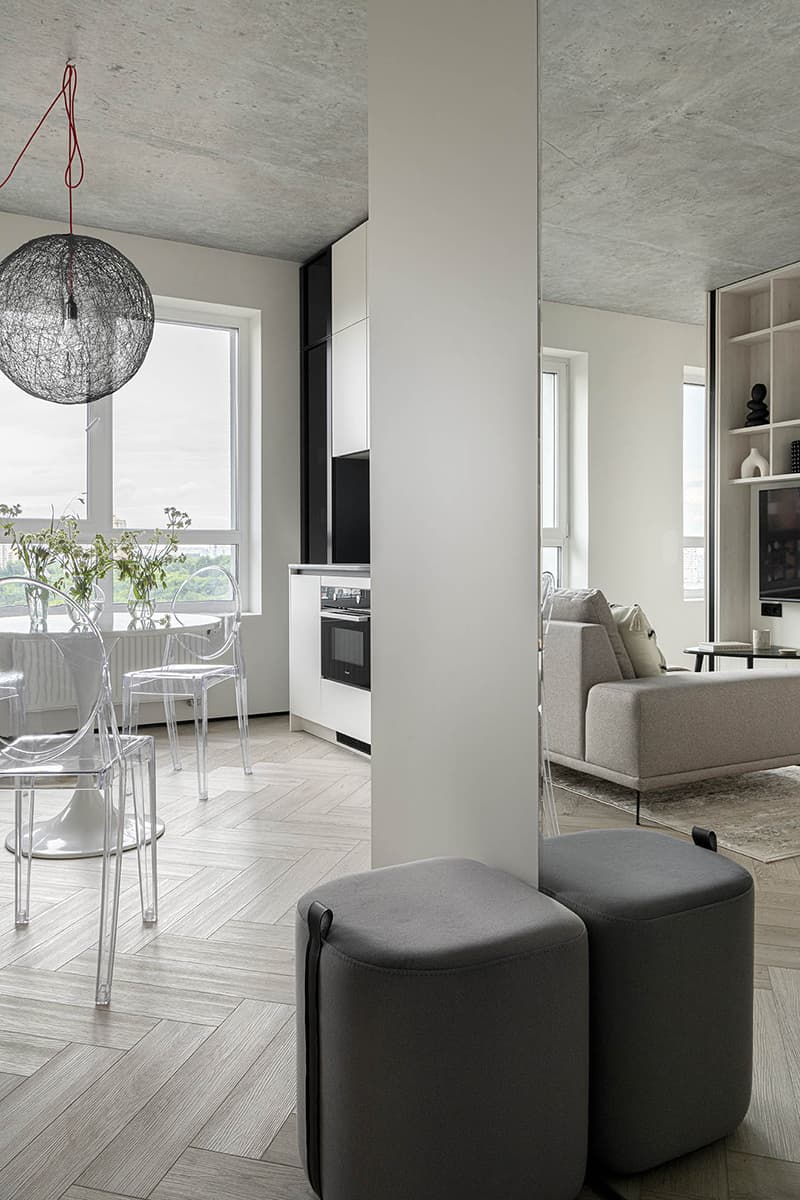 Шкаф-трансформер и стеклоблоки в интерьере инвестиционной квартиры — проект Елены Потемкиной