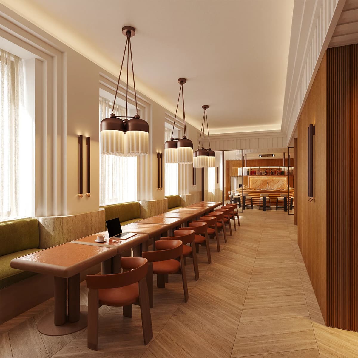 Диалог благородных материалов в интерьере клубного дома — проект Патрисии Уркиолы