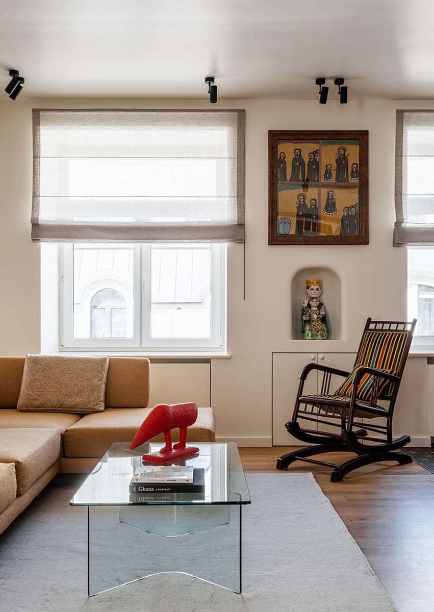 Интерьеры с винтажной мебелью и светом