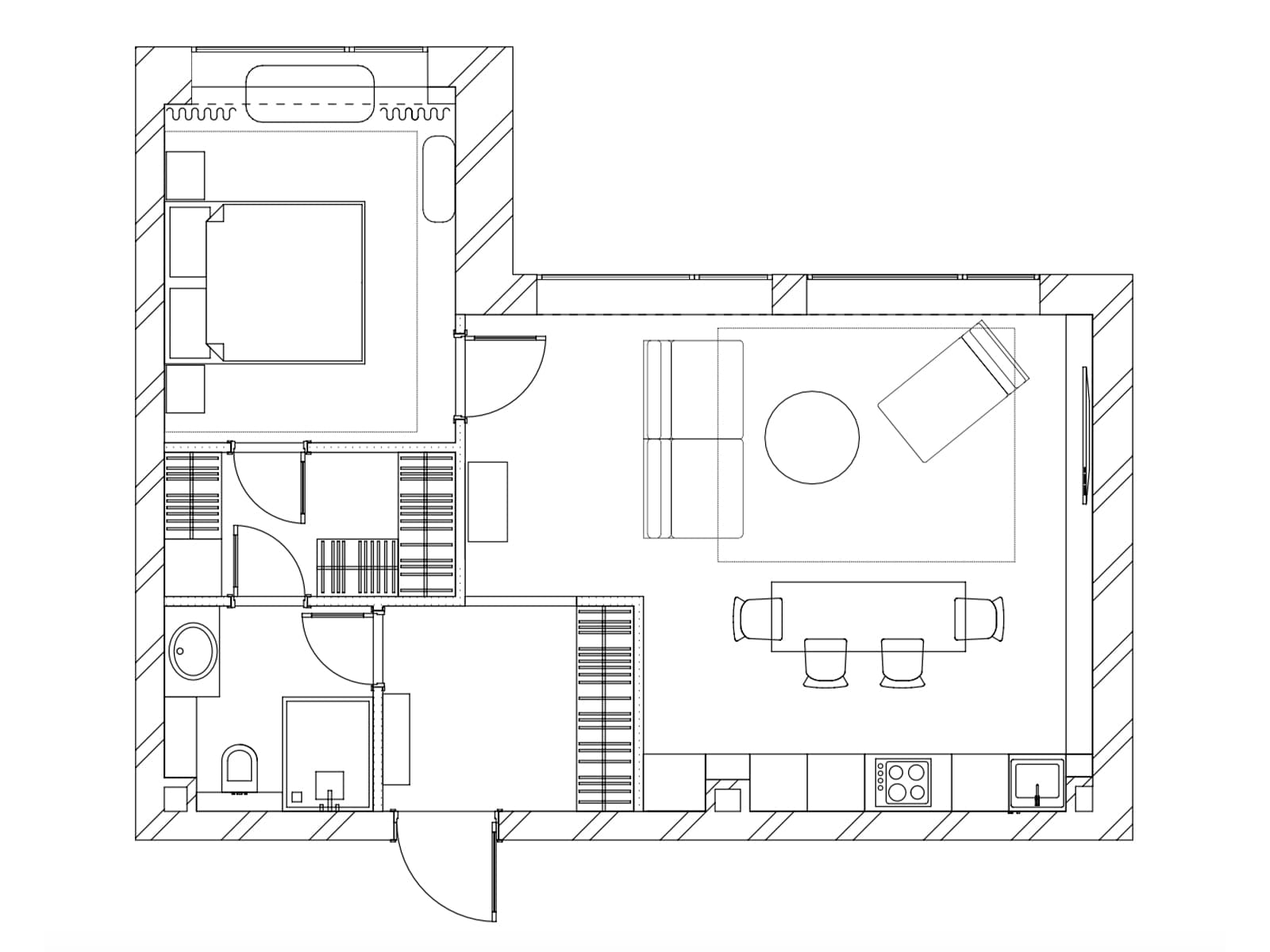 Драматичный интерьер квартиры для уединения — проект Марины Мирасовой