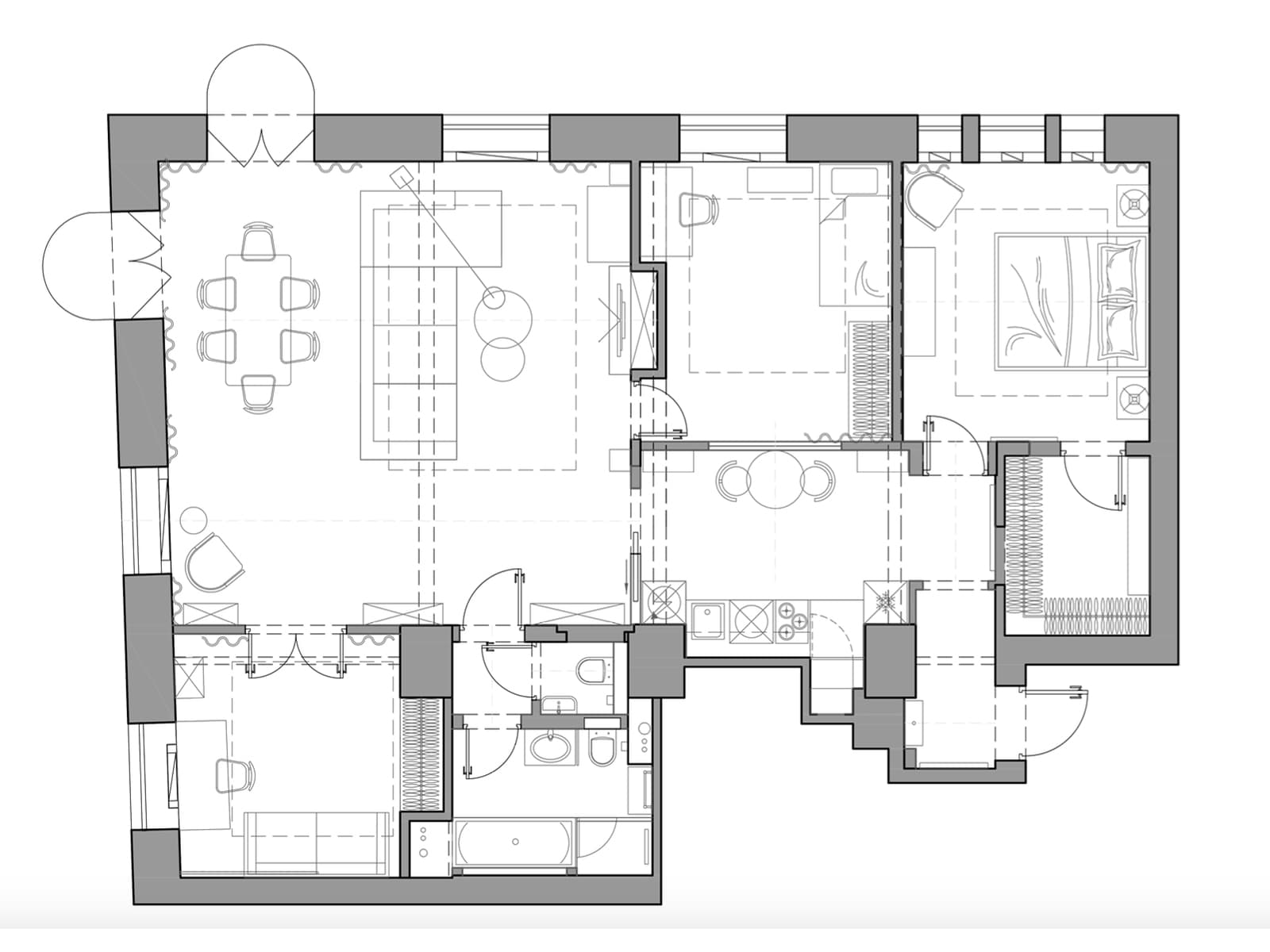 Практичный интерьер квартиры в сталинке — проект Марины Ярмаркиной