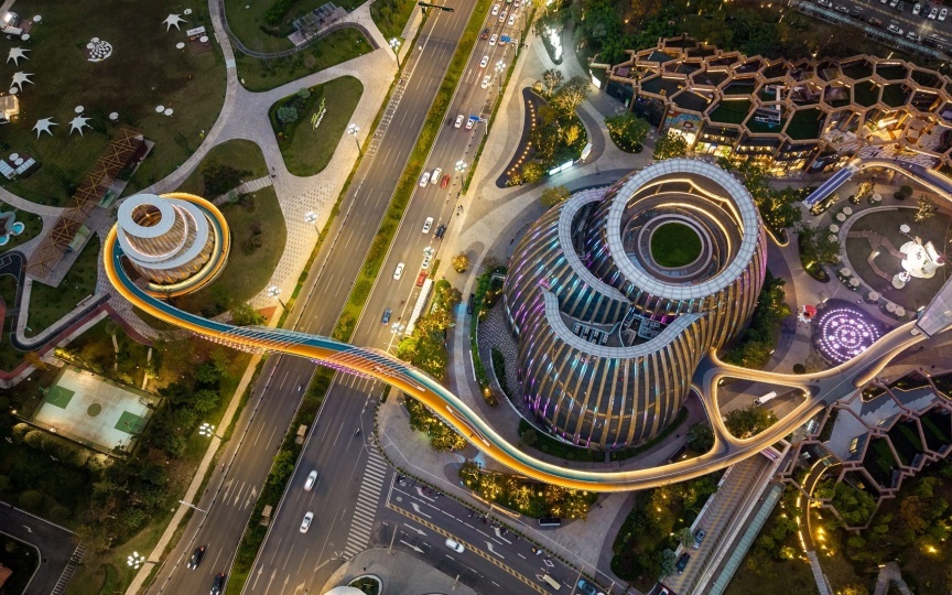 Pelli Clarke & Partners построили городской квартал, вдохновленный бамбуковым лесом