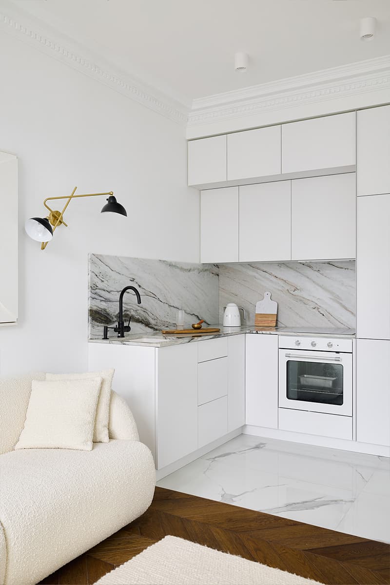 Интерьер небольшой квартиры на набережной Черной речки — проект Милы Моргунян