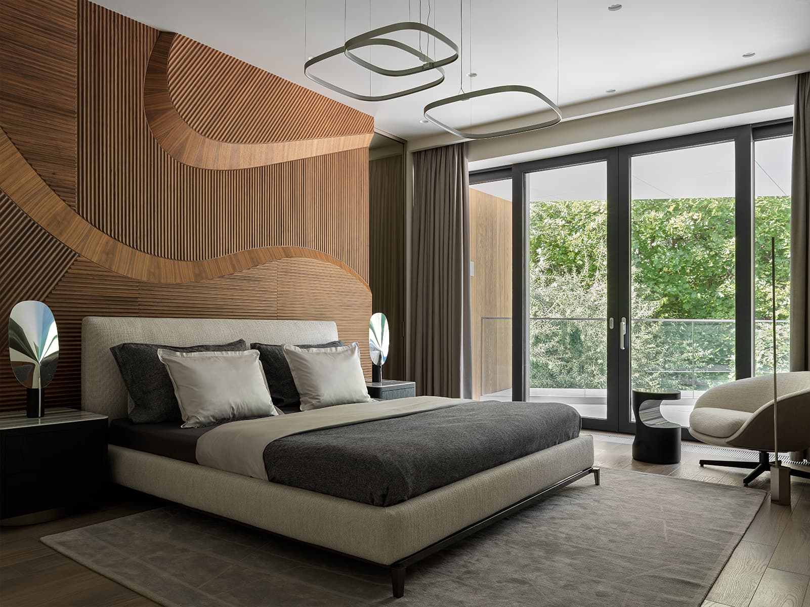 Строгость стали и стекла в интерьере загородного дома — проект студии VFORM