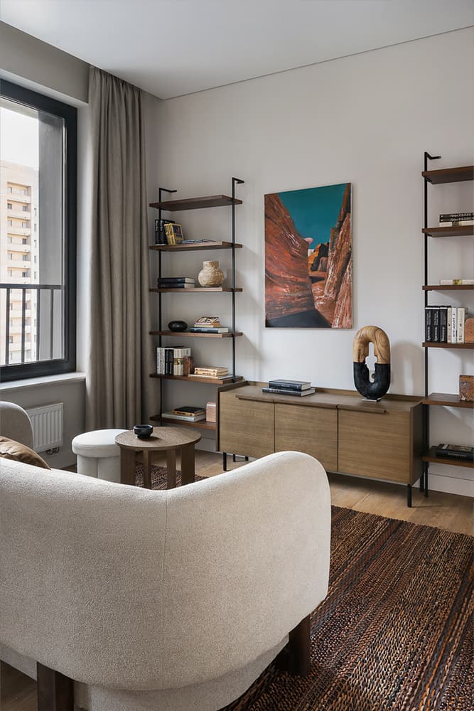 Геометрические панно и отсылки к африканскому искусству в интерьере квартиры — проект Екатерины Владимировой