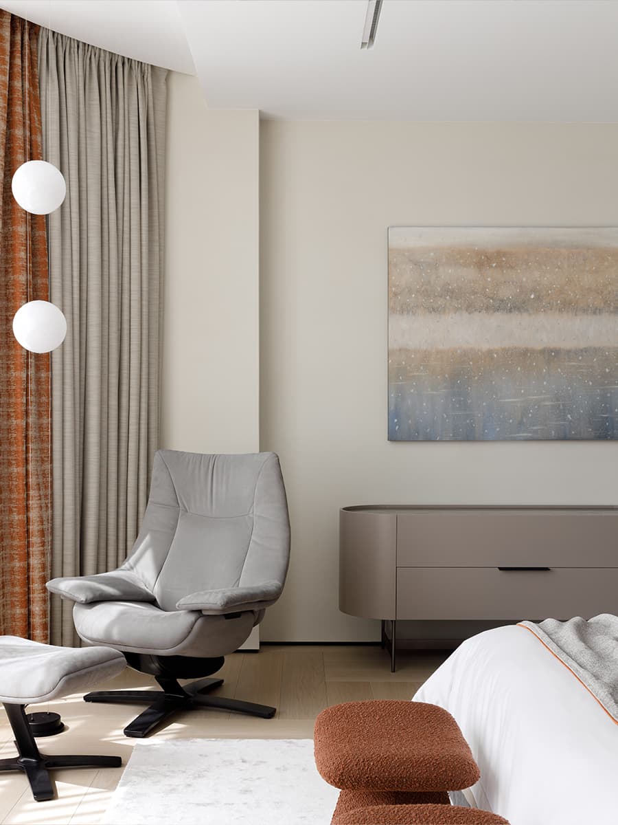 Авторский паркет и текстильные панели в интерьере для дружной семьи — проект RE Design Studio