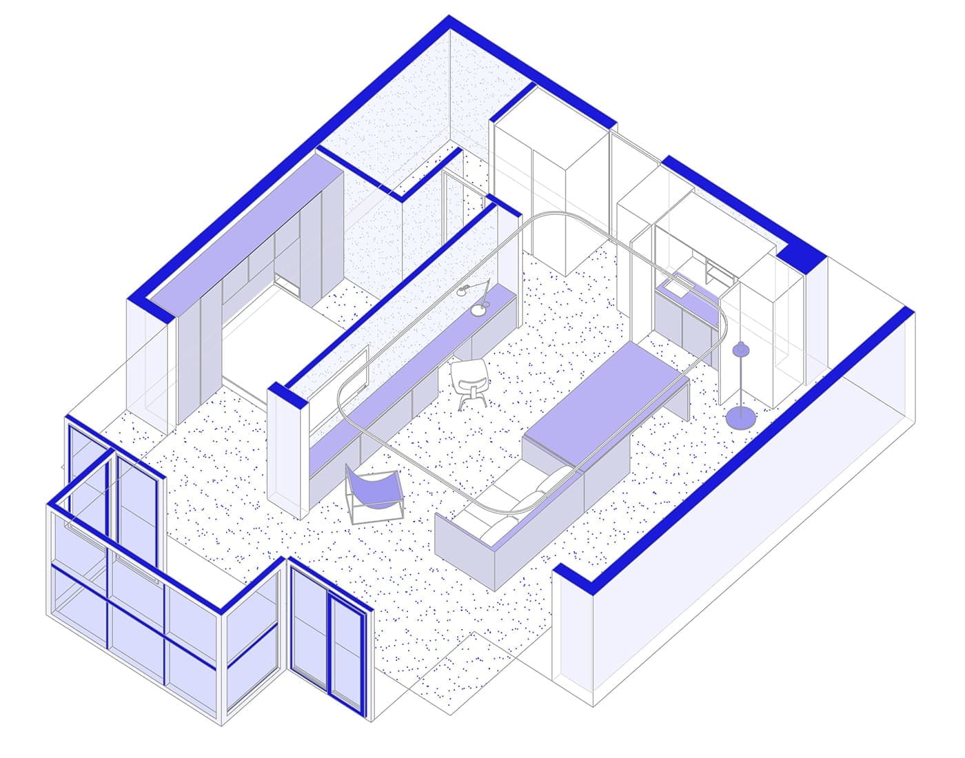 Маленькая квартира с подвижной мебелью в Любляне – проект Arhitektura d.o.o