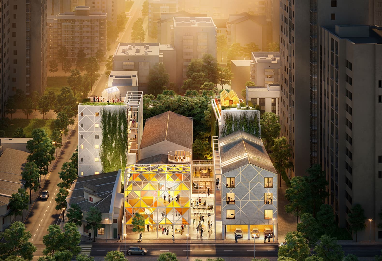 Проект мини-жилого здания в Шанхае автомобильного бренда MINI