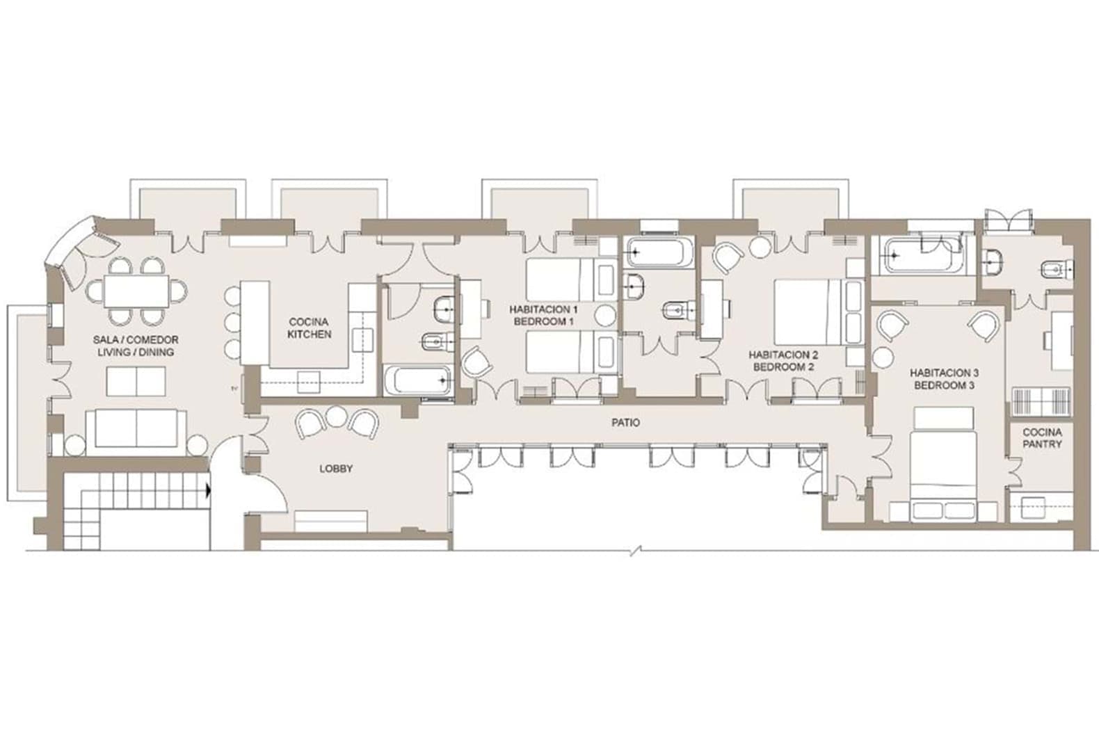 Casa Concord в центре Гаваны и планировка одних из апартаментов в этом доме