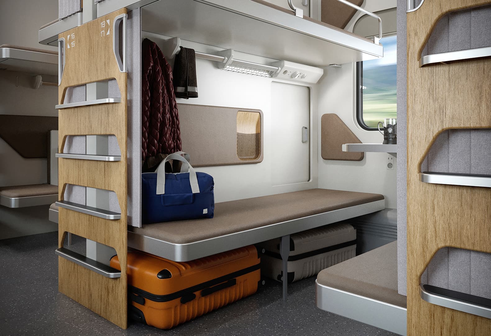 Интерьер модульного вагона, 2050 lab