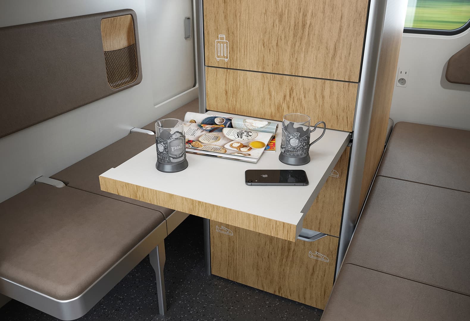 Интерьер модульного вагона, 2050 lab