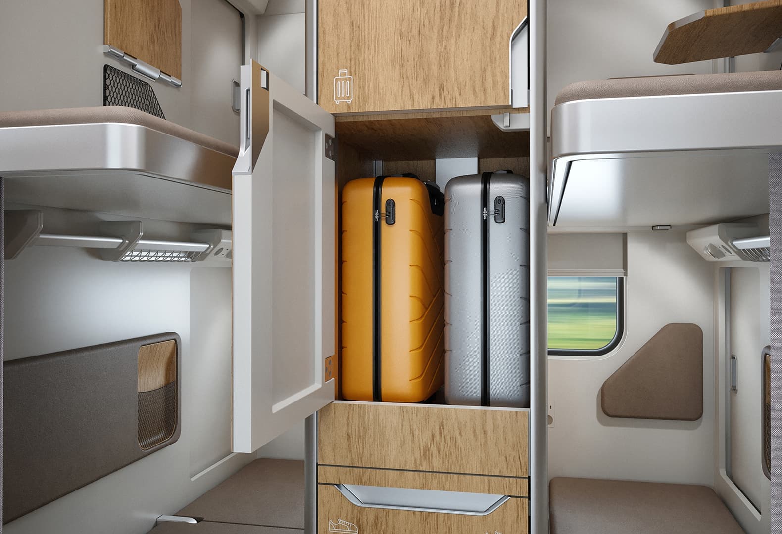 Интерьер модульного вагона, 2050 lab