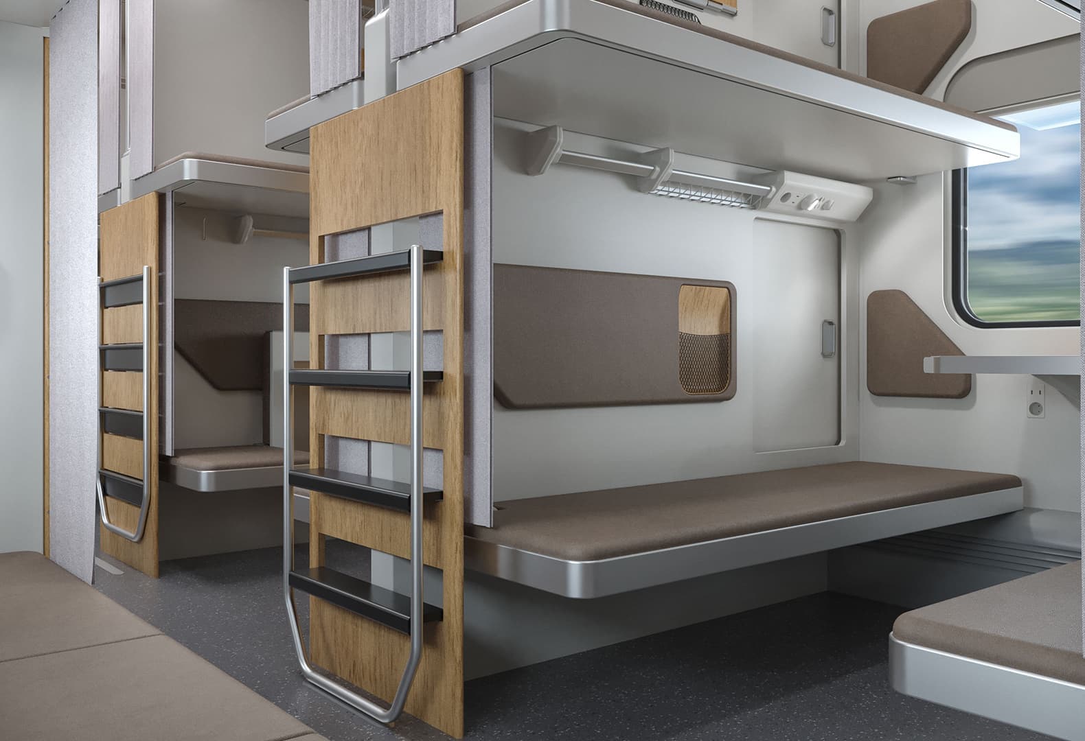 Интерьер модульного вагона, 2050 lab