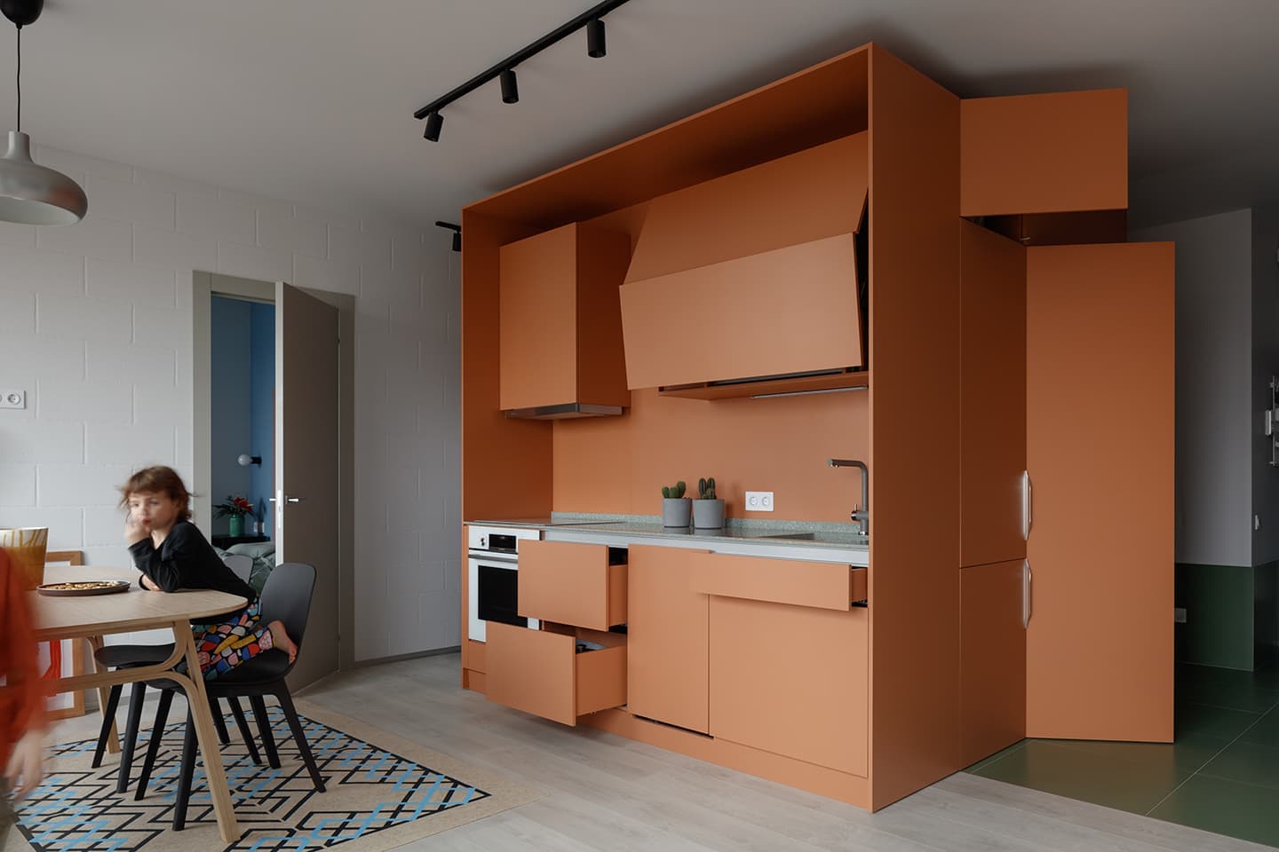 Московская квартира с многофункциональным мебельным кубом — проект DVEKATI