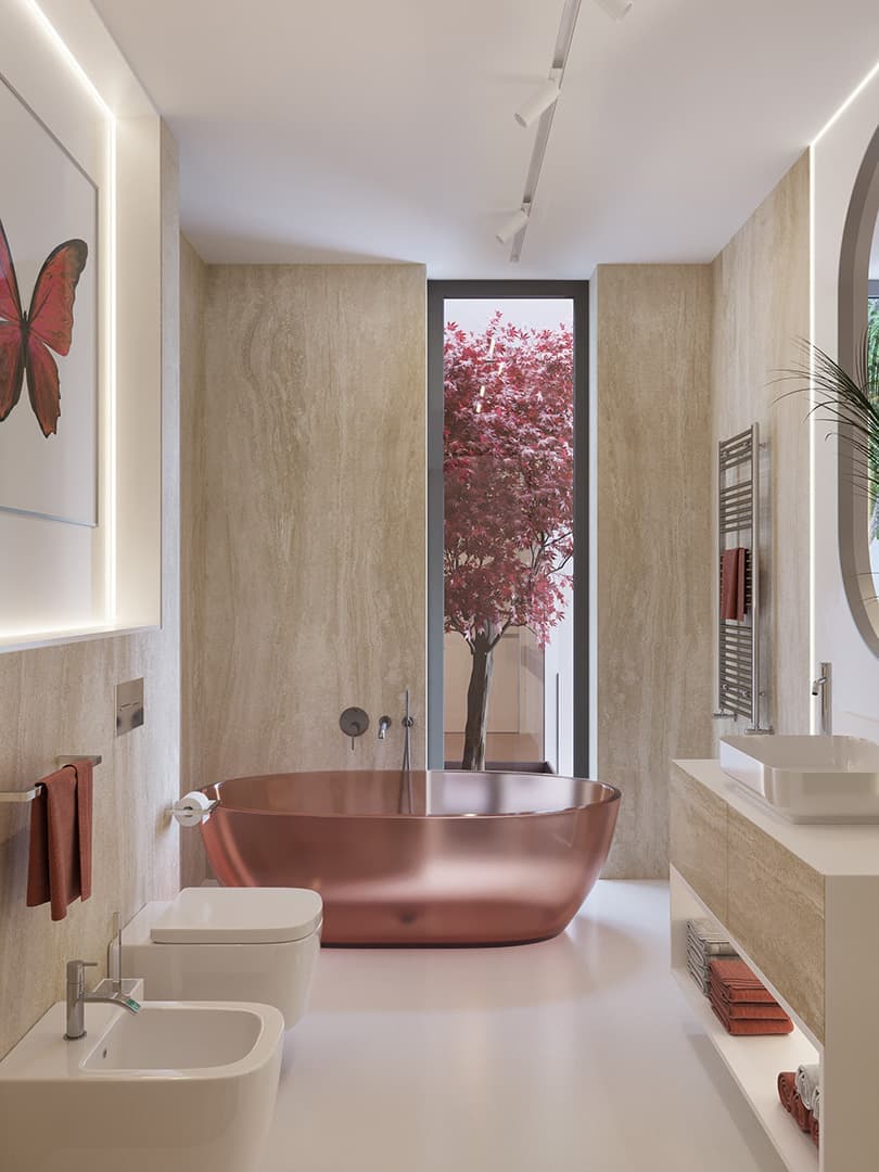 Ванна Reflex, Antonio Lupi. Вилла на озере Комо. Дизайн: Ab-architects