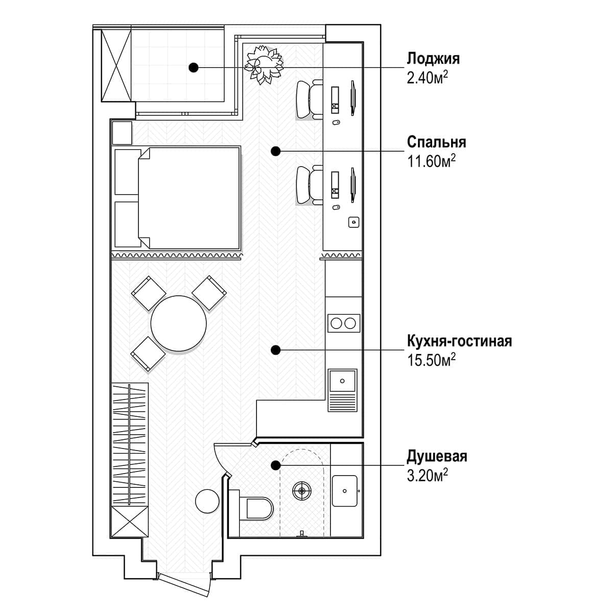 Маленькая квартира для работы из дома – проект студии NomadForm