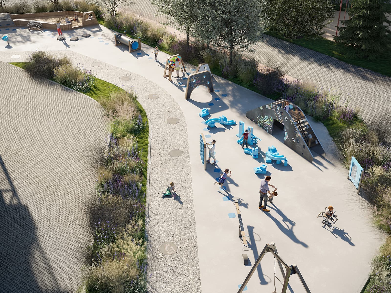 Пилотный проект нейродинамической детской площадки в West Garden