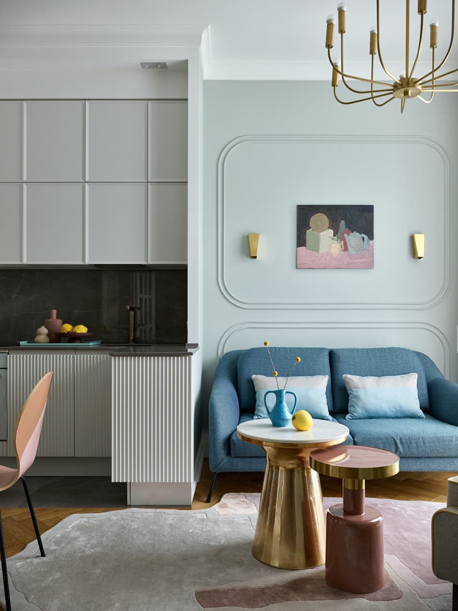 Квартира в Москве с использованием геометрии в интерьере – проект дизайнера Анастасии Холопцевой