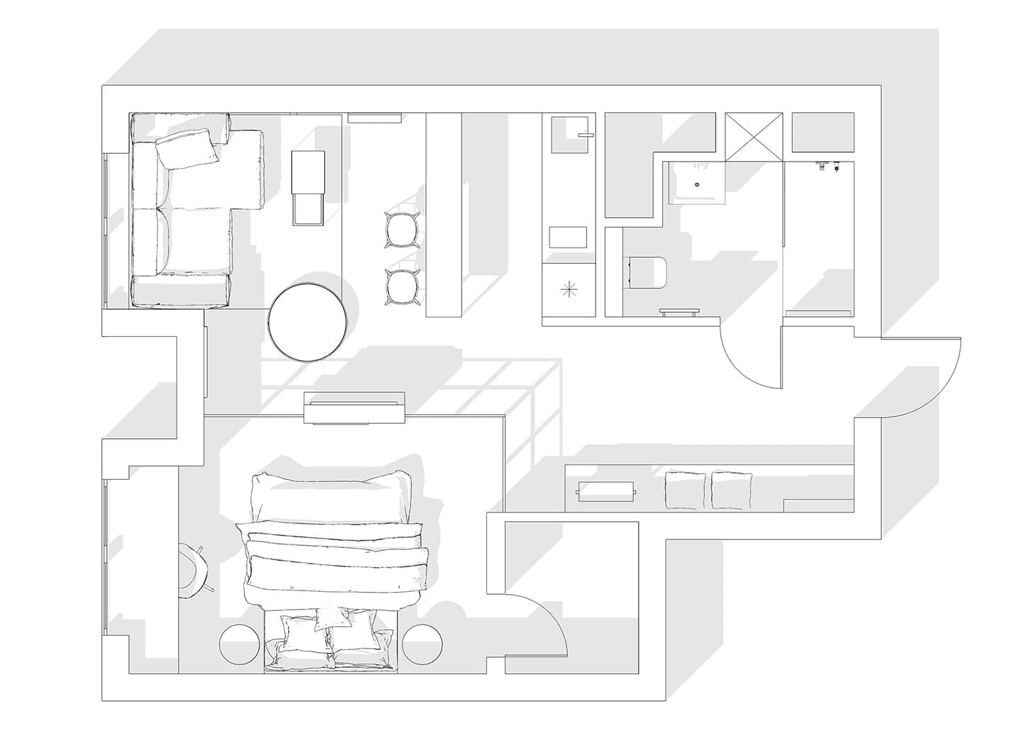 Искусство, декор и зонирование в небольшой московской студии – проект команды дизайн-бюро KIDZ