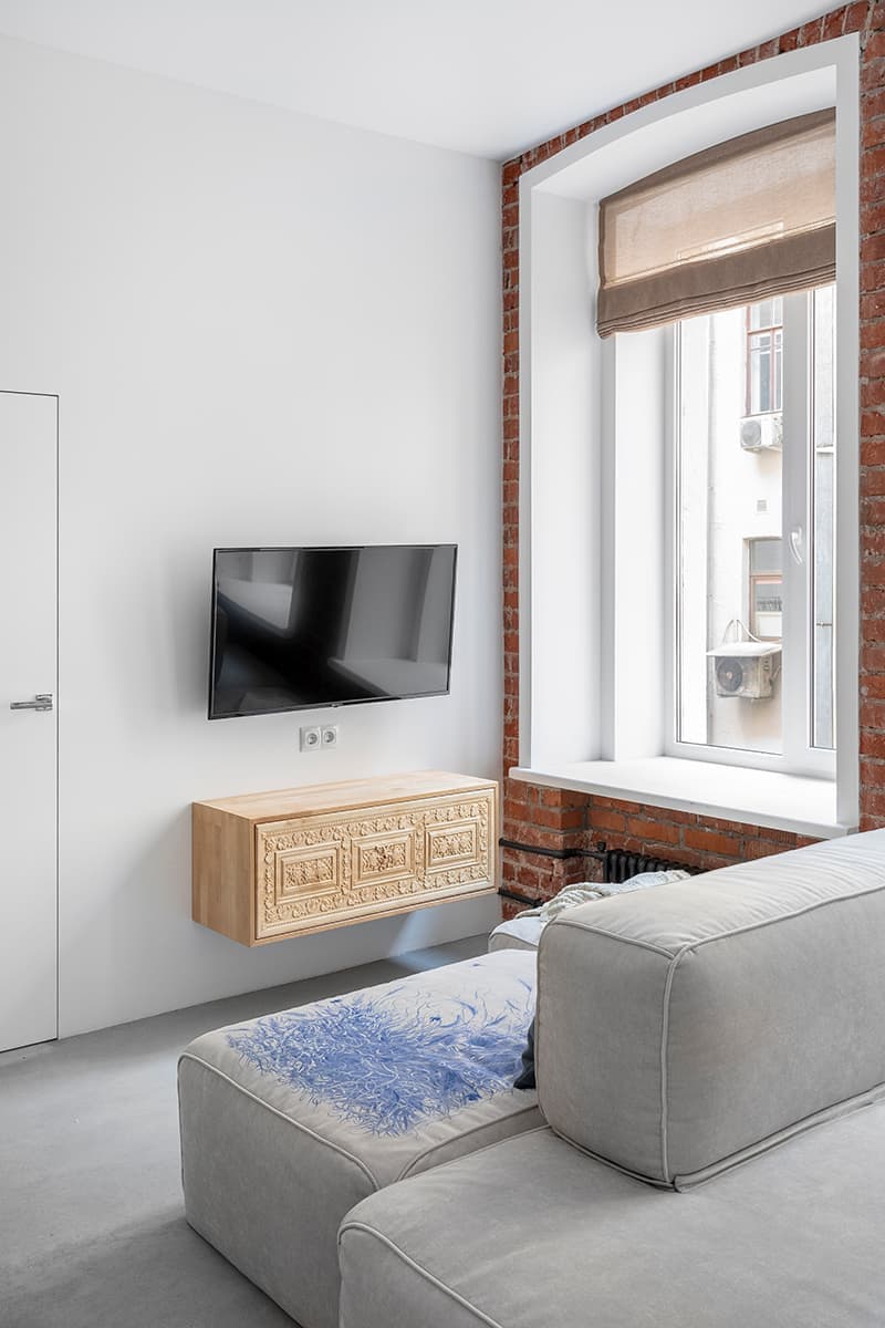 Уютный интерьер с элементами гжельской росписи – проект Сони Черных