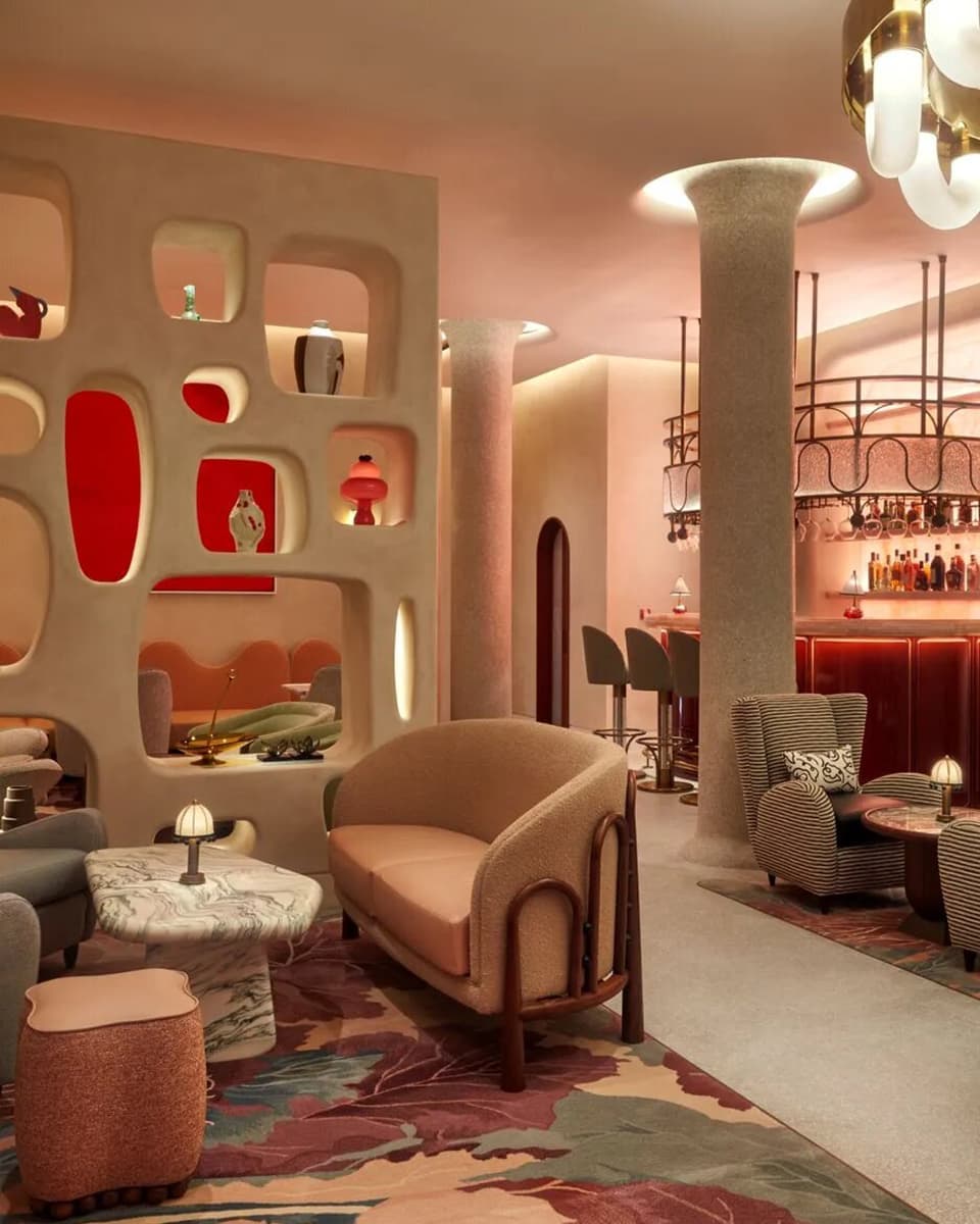 Драматичный интерьер для бара The Red Room – проект Bryan O’Sullivan Studio