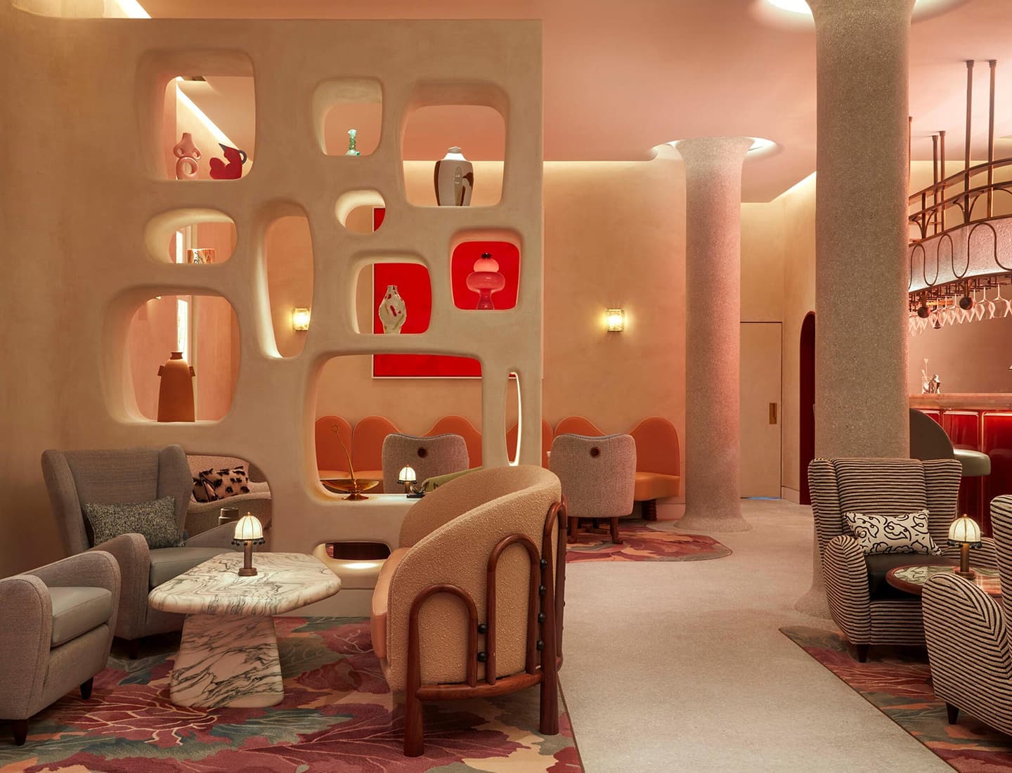 Драматичный интерьер для бара The Red Room – проект Bryan O’Sullivan Studio