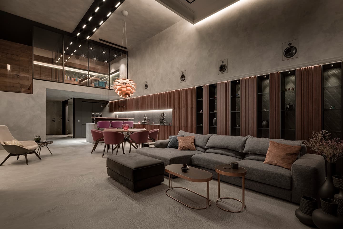 Квартира с просторной гостиной и комнатой для йоги – проект Bureau O.S.A. Design