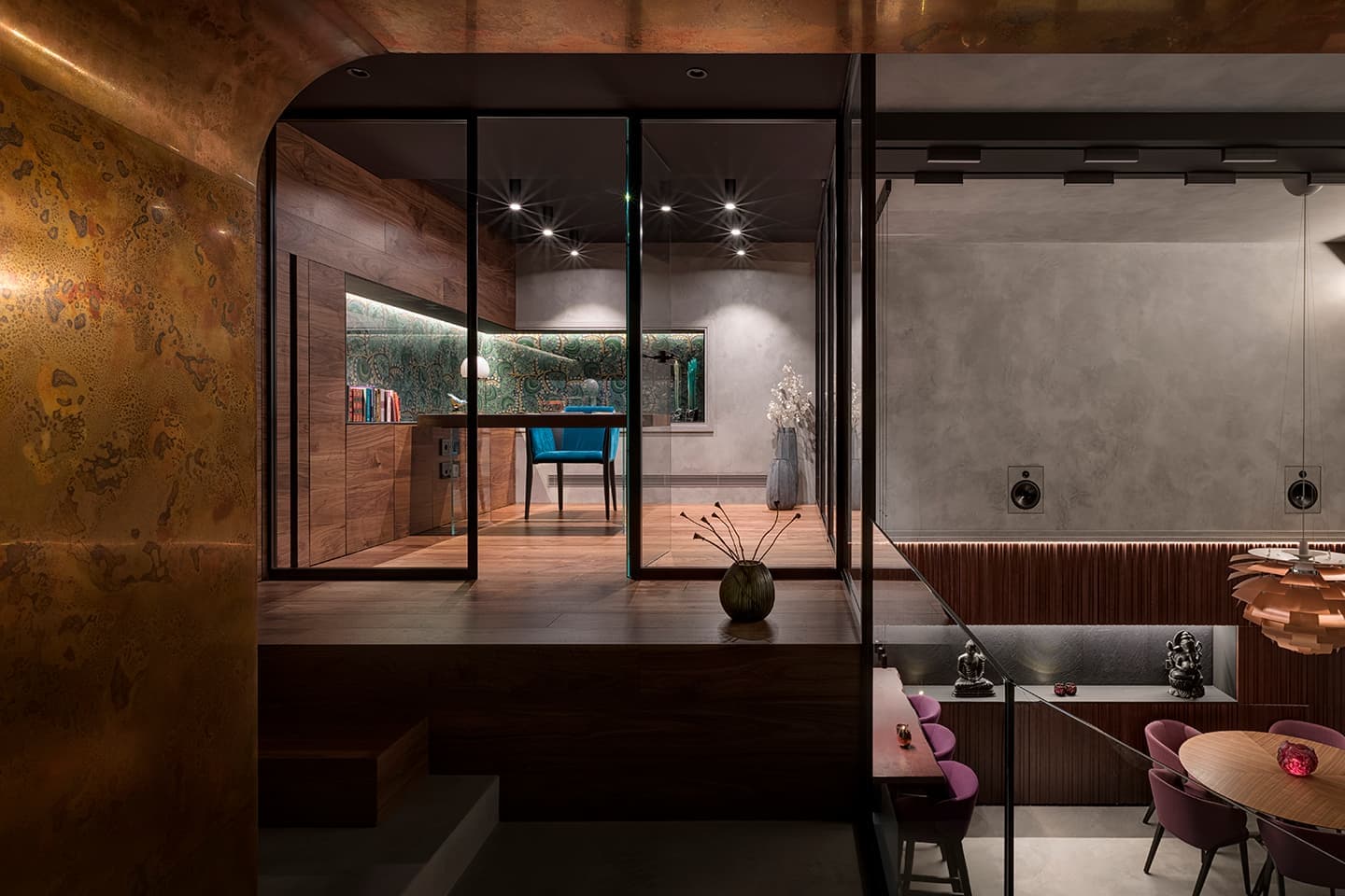 Квартира с просторной гостиной и комнатой для йоги – проект Bureau O.S.A. Design