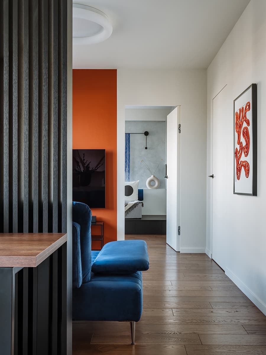 Свежий интерьер квартиры в технике колор-блок — проект Ольги Клименок