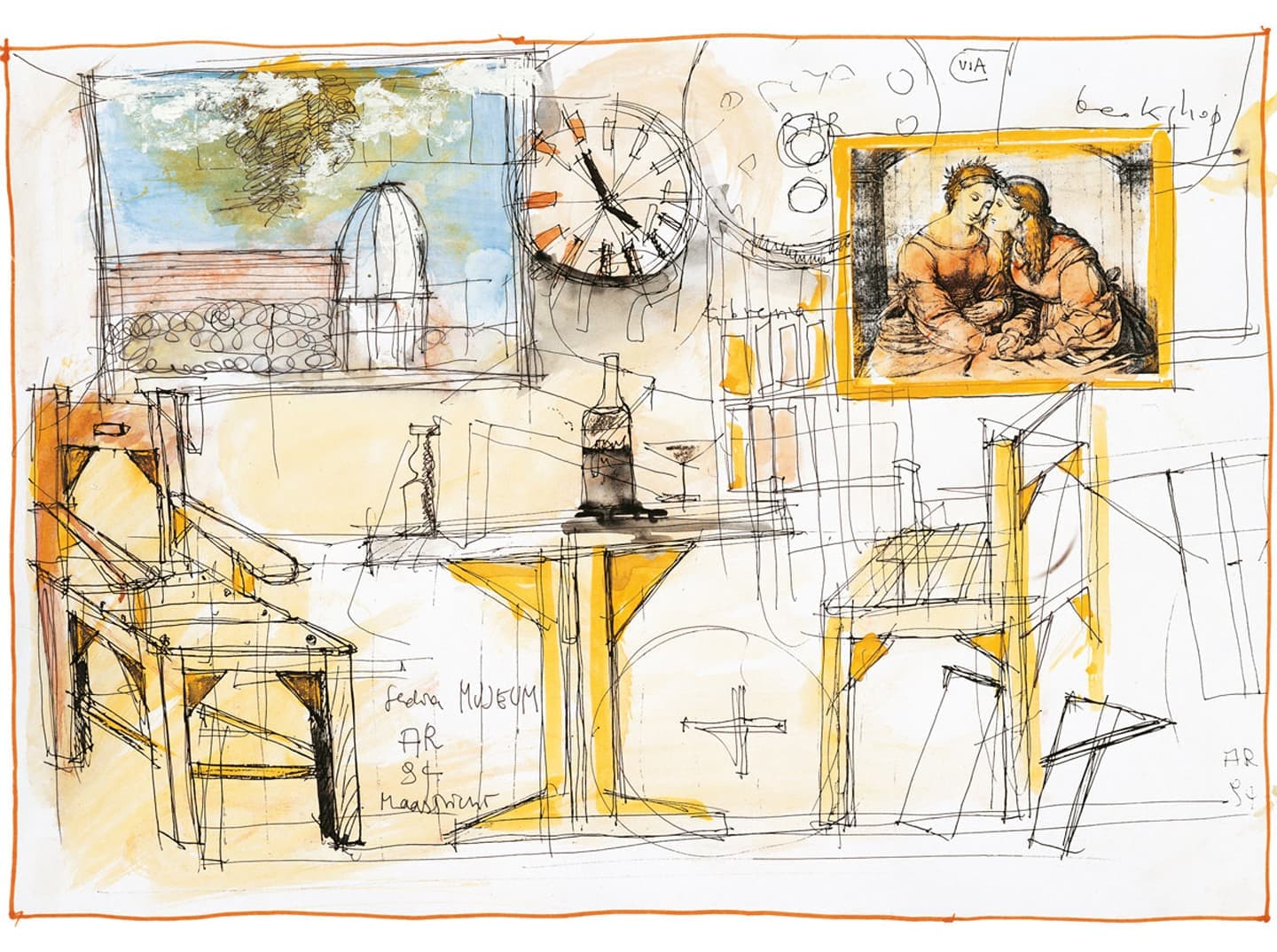 Рисунки Альдо Росси. Фото: © Eredi Aldo Rossi, Fondazione Aldo Rossi