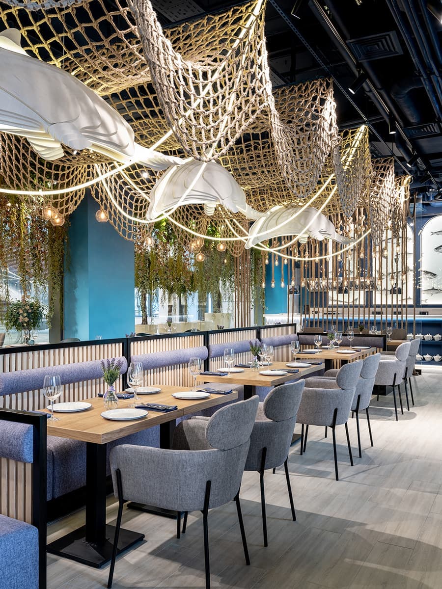 Интерьер ресторана в морской тематике – проект Elena Krylova Studio