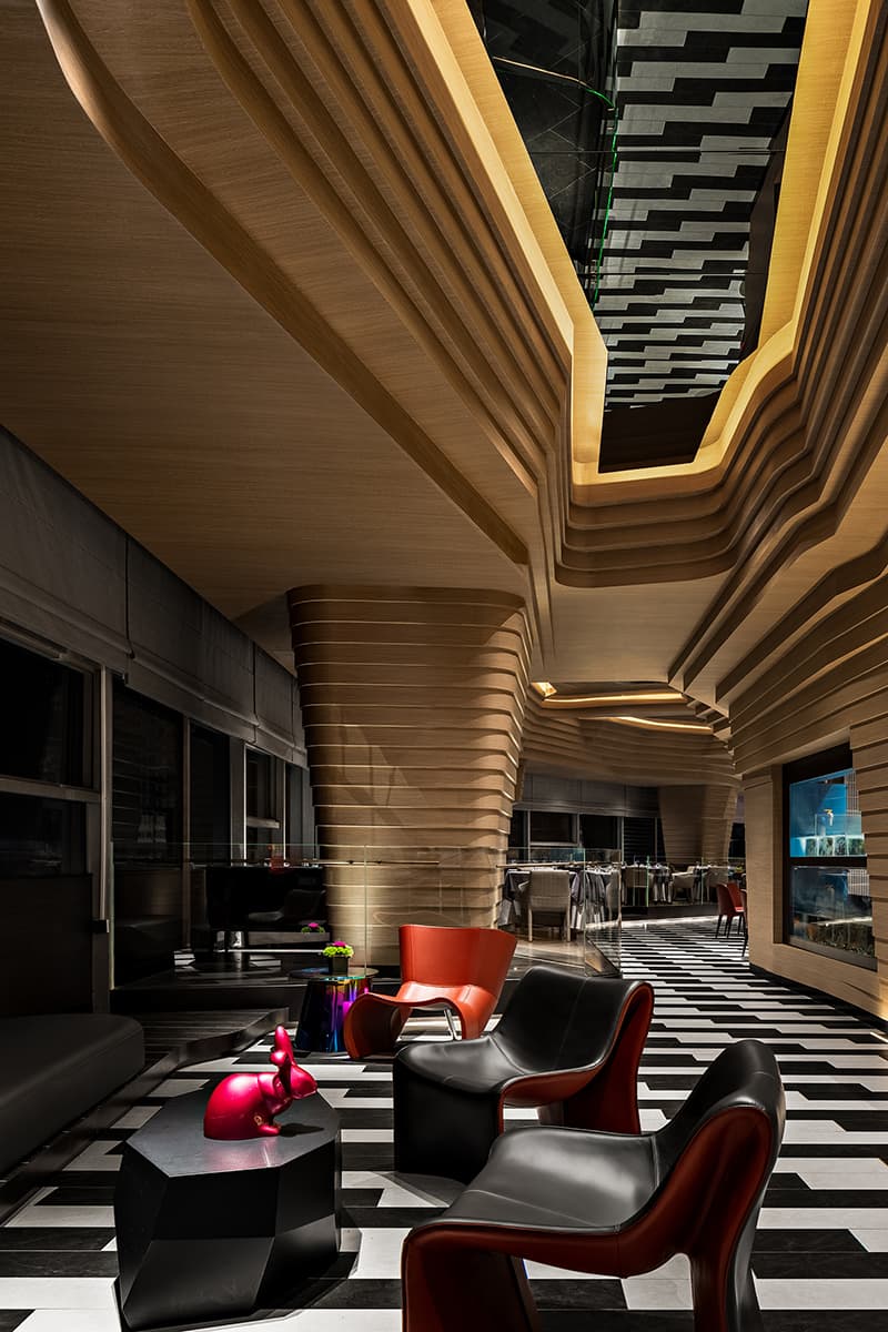 Интерьер китайского ресторана со скульптурным потолком – проект IN.X Design